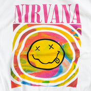 J- Nirvana Smiley Face White  Reprint Graphic Crewneck - S