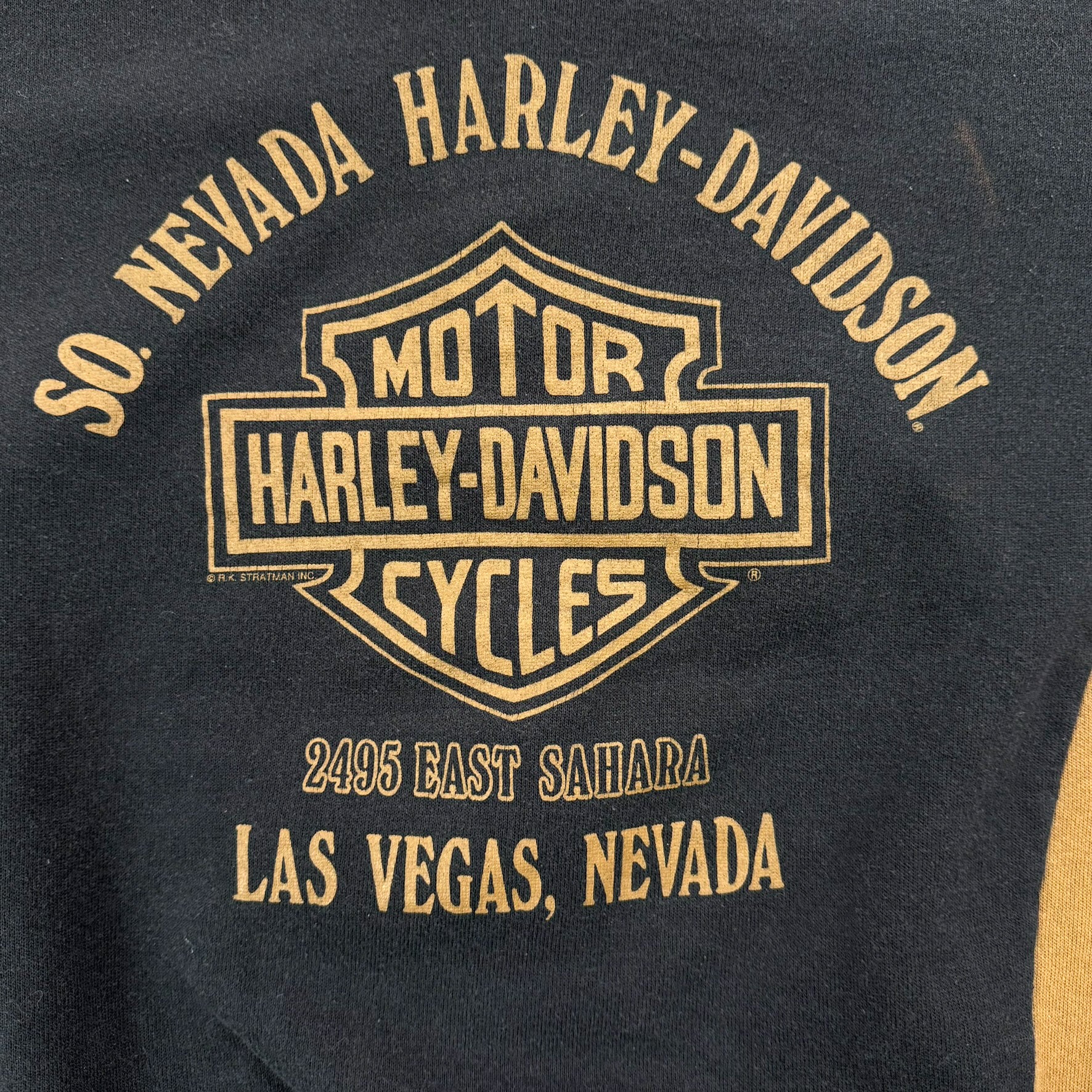 J- Vintage Harley Davidson Las Vegas Made In USA Henley Crewneck - M