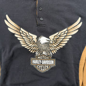 J- Vintage Harley Davidson Las Vegas Made In USA Henley Crewneck - M