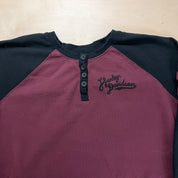 J- Harley Davidson Motorcycles Text Henley Crewneck - 2XL