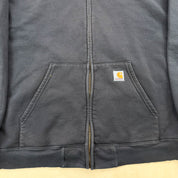 J- Vintage Carhartt Faded Black Zip Up Hoodie - 2XL