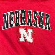 J- Vintage University Of Nebraska Embroidered Text Hoodie  - 2XL