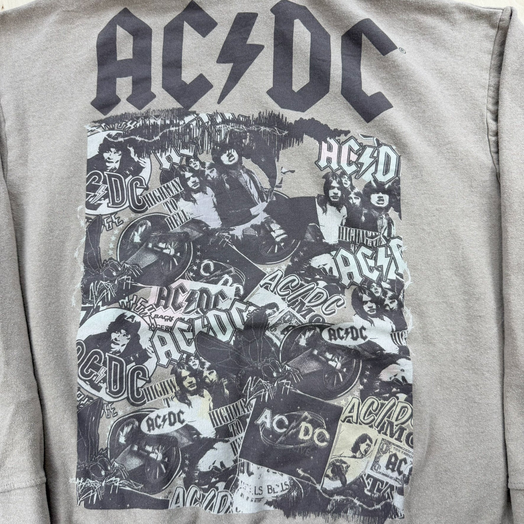 J-  AC/DC Picture Collage Reprint Graphic Hoodie - M