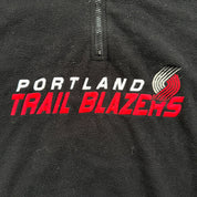 J- Portland Trailblazers NBA Adidas Embroidered Text Logo Quarter Zip Polar Fleece- XL