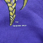 J- Vintage '94 Minnesota Vikings NFL Logo 7 Graphic Made In USA Crewneck - 2XL