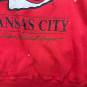 J- Vintage '96 Kansas City Chiefs NFL Nutmeg Graphic & Text Crewneck - 2XL