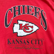 J- Vintage '96 Kansas City Chiefs NFL Nutmeg Graphic & Text Crewneck - 2XL
