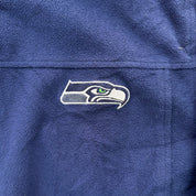 J- Vintage Seattle Seahawk NFL Embroidered Logo Zip Up Polar Fleece Jacket - XL