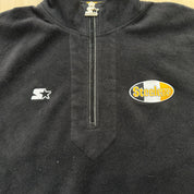 J- Vintage Pittsburgh Steelers NFL Starter Embroidered Logo Quarter Zip Polar Fleece Crewneck - 2XL