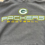J- Vintage Green Bay Packers NFL Text & Logo Hoodie - L