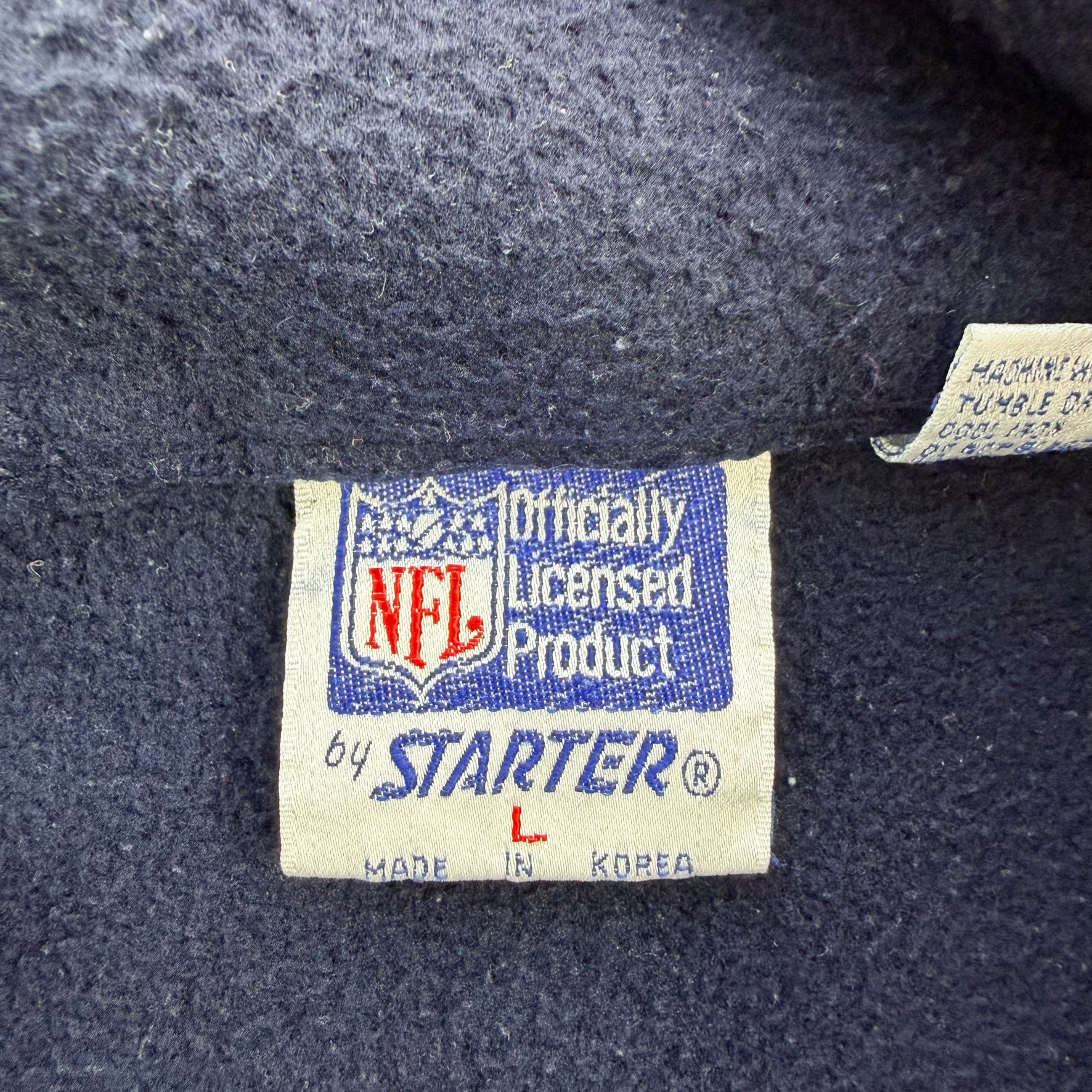 J- Vintage Dallas Cowboys NFL Starter Embroidered Logo Made In USA Quarter Zip Polar Fleece - L