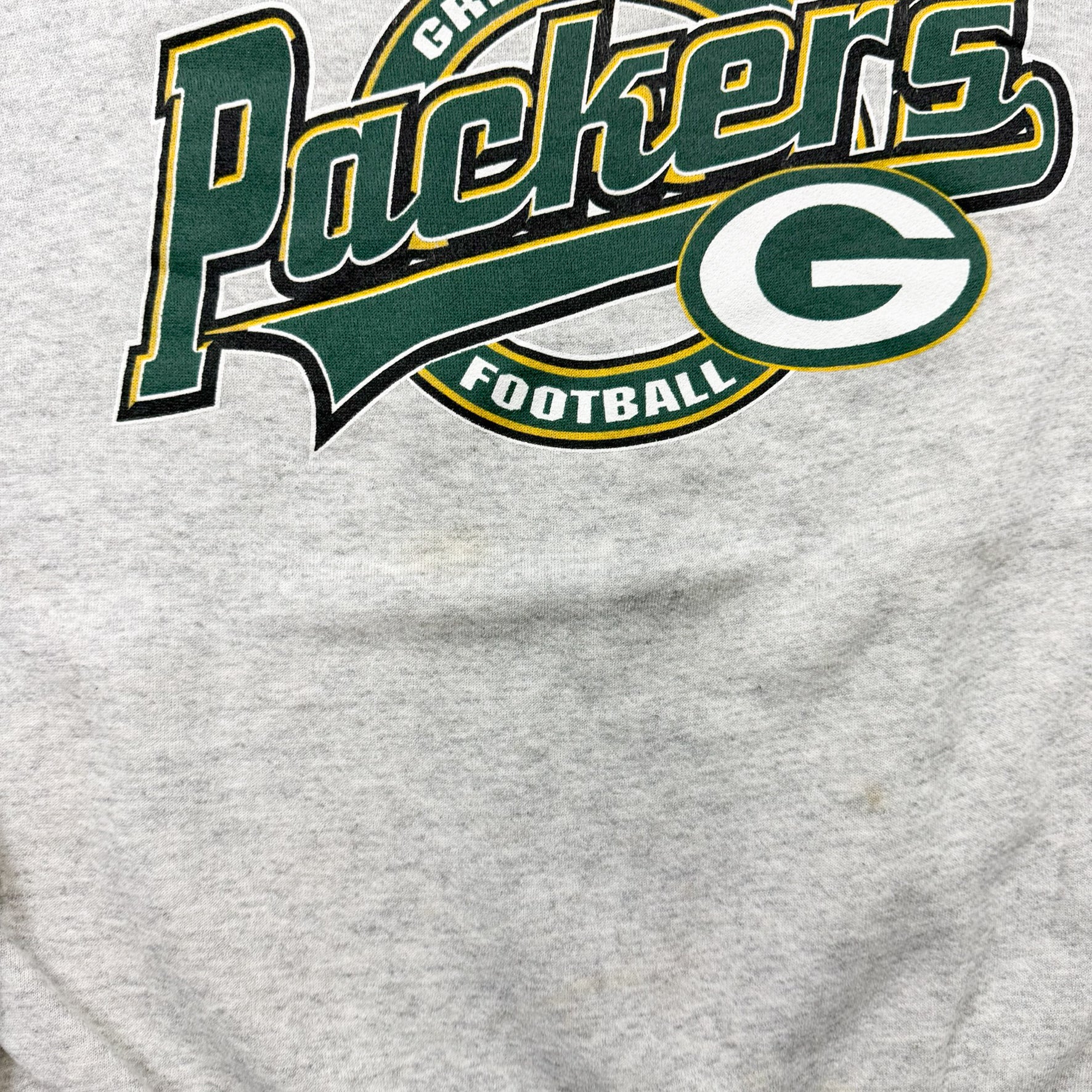 F- Vintage Green Bay Packers NFL Logo 7 Text Made In USA Crewneck