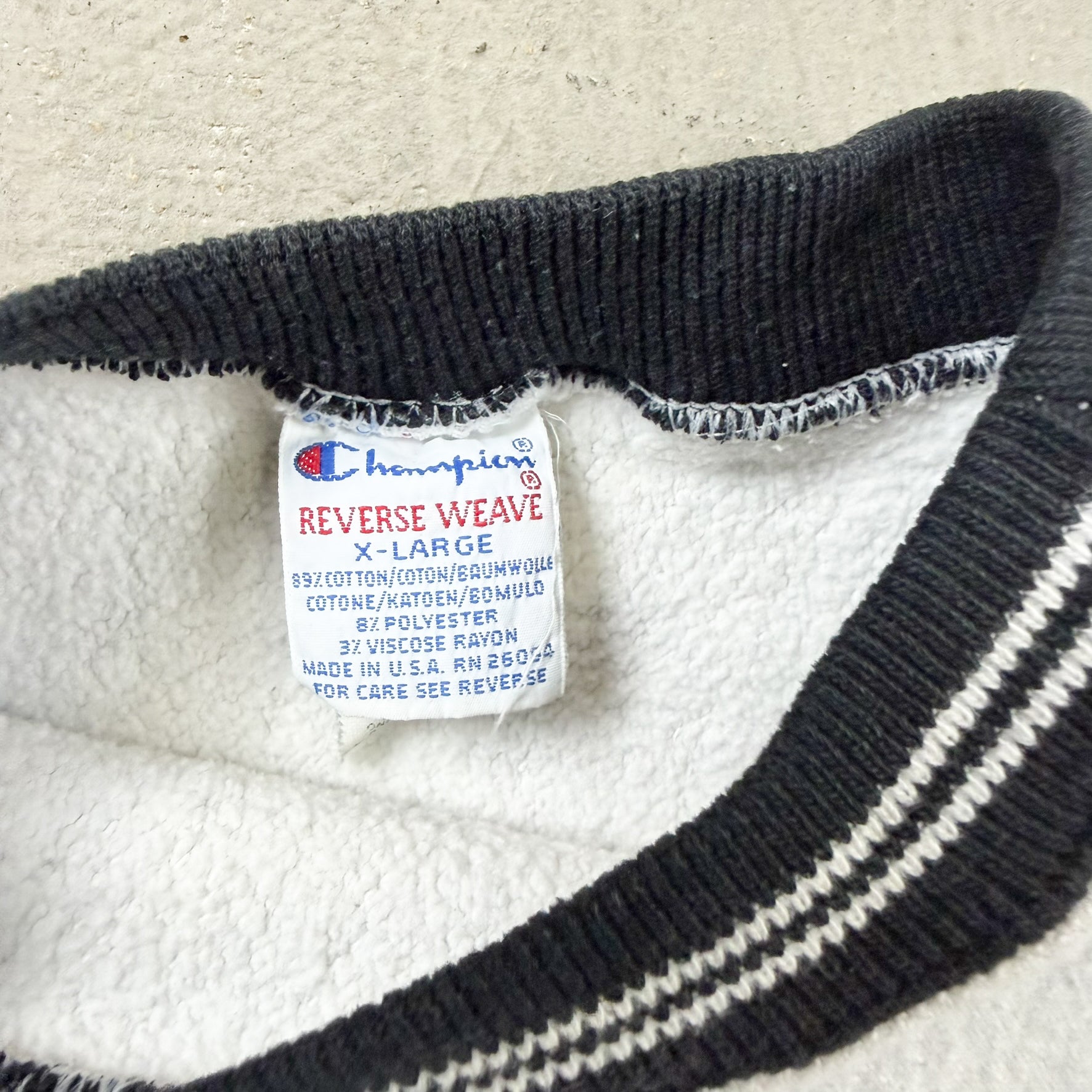 F- Vintage 90s Champion Reverse Weave Embroidered Text Made In USA Crewneck