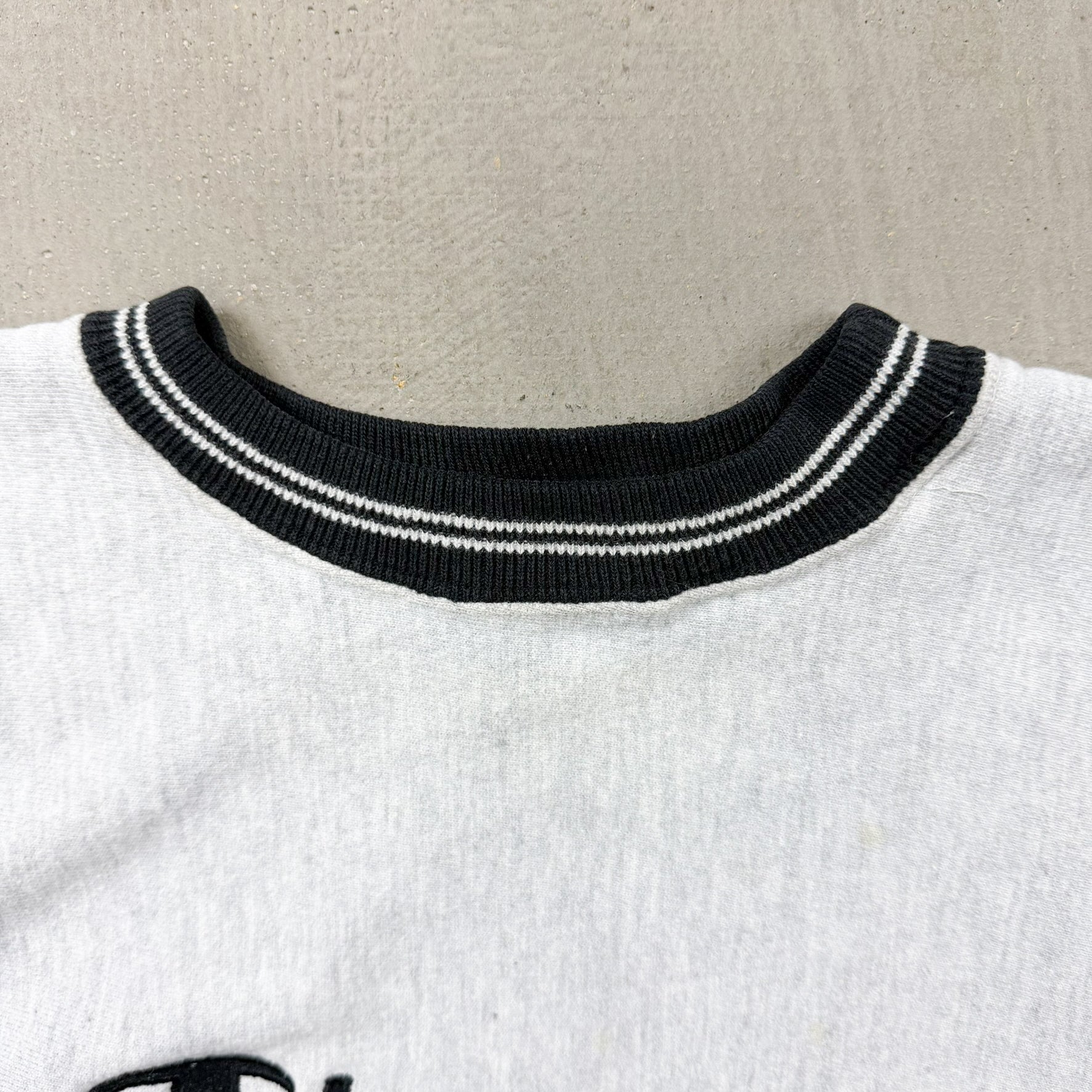 F- Vintage 90s Champion Reverse Weave Embroidered Text Made In USA Crewneck