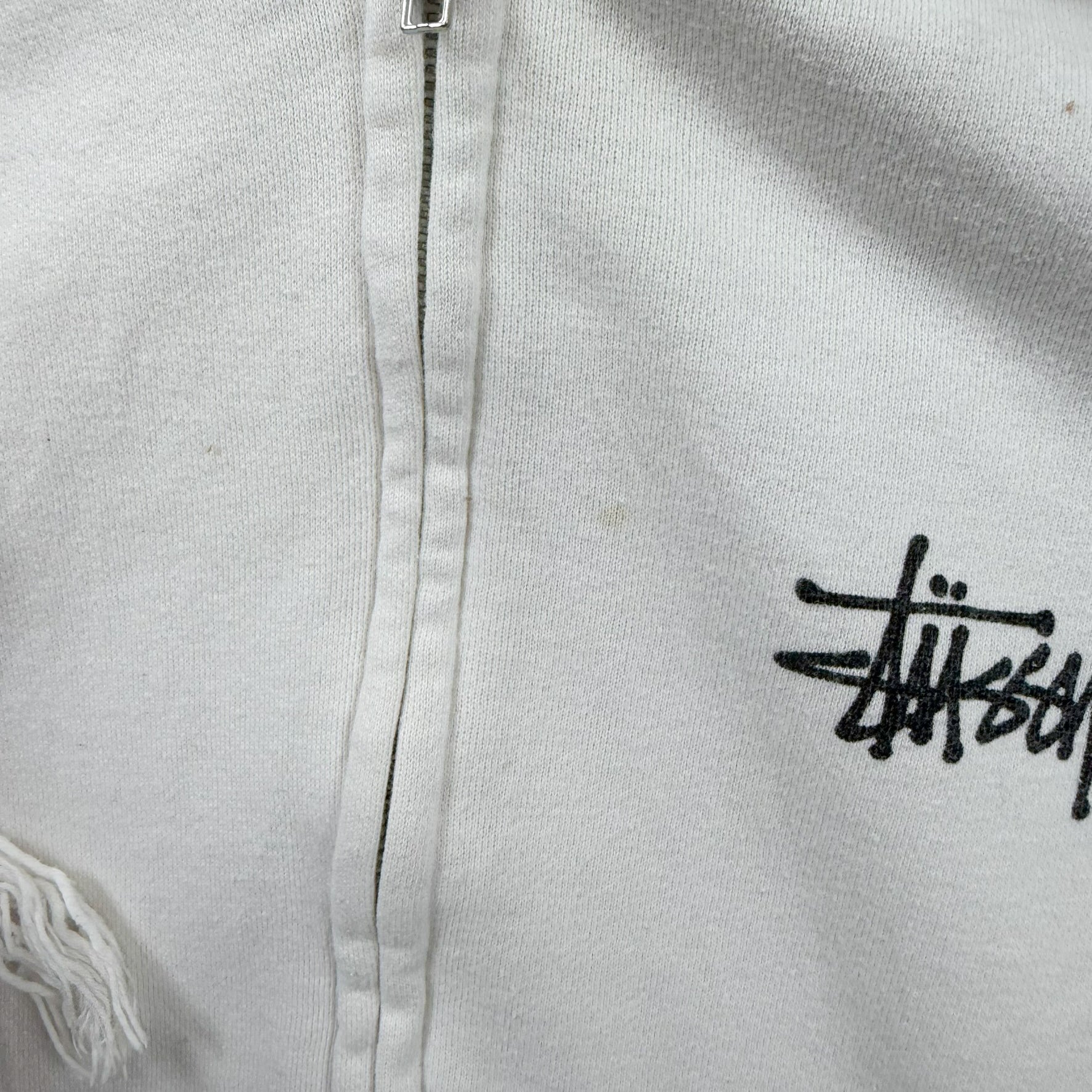 F- Vintage Stussy Text Made In USA Zip Up Hoodie