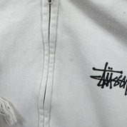 F- Vintage Stussy Text Made In USA Zip Up Hoodie