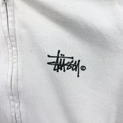 F- Vintage Stussy Text Made In USA Zip Up Hoodie