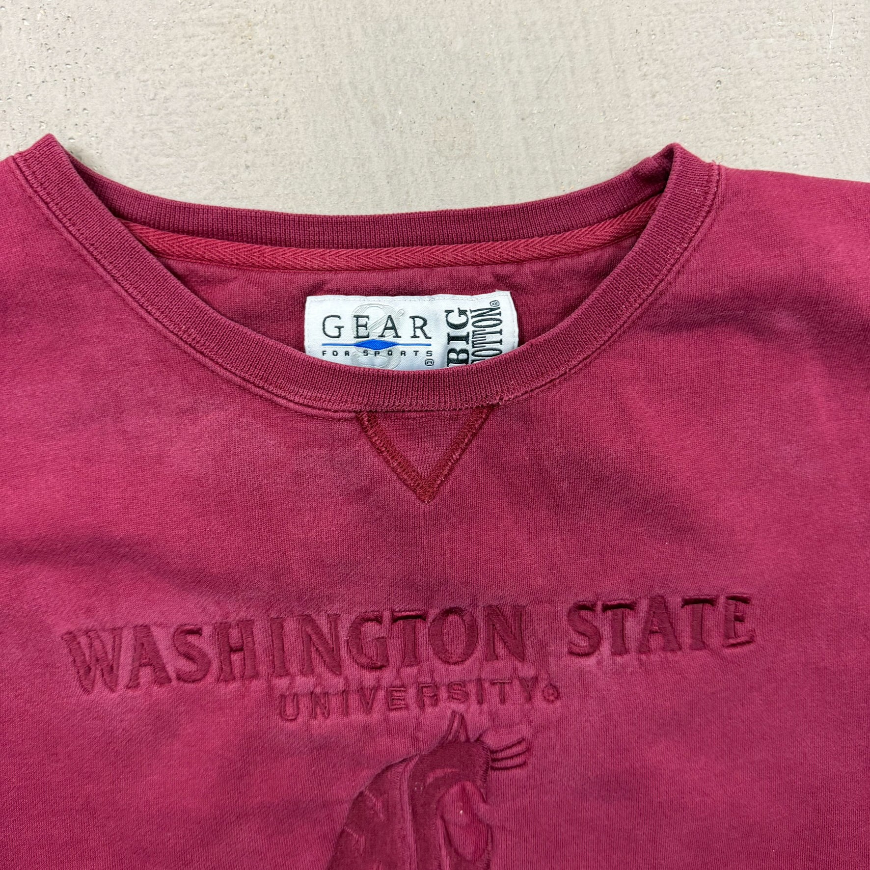 F- Vintage Washington State University Embroidered Text & Logo Crewneck