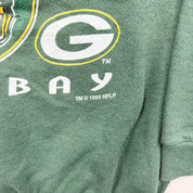 F- Vintage '95 Green Bay Packers NFL Logo 7 Text & Helmet Made In USA Crewneck