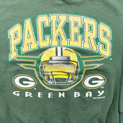 F- Vintage '95 Green Bay Packers NFL Logo 7 Text & Helmet Made In USA Crewneck