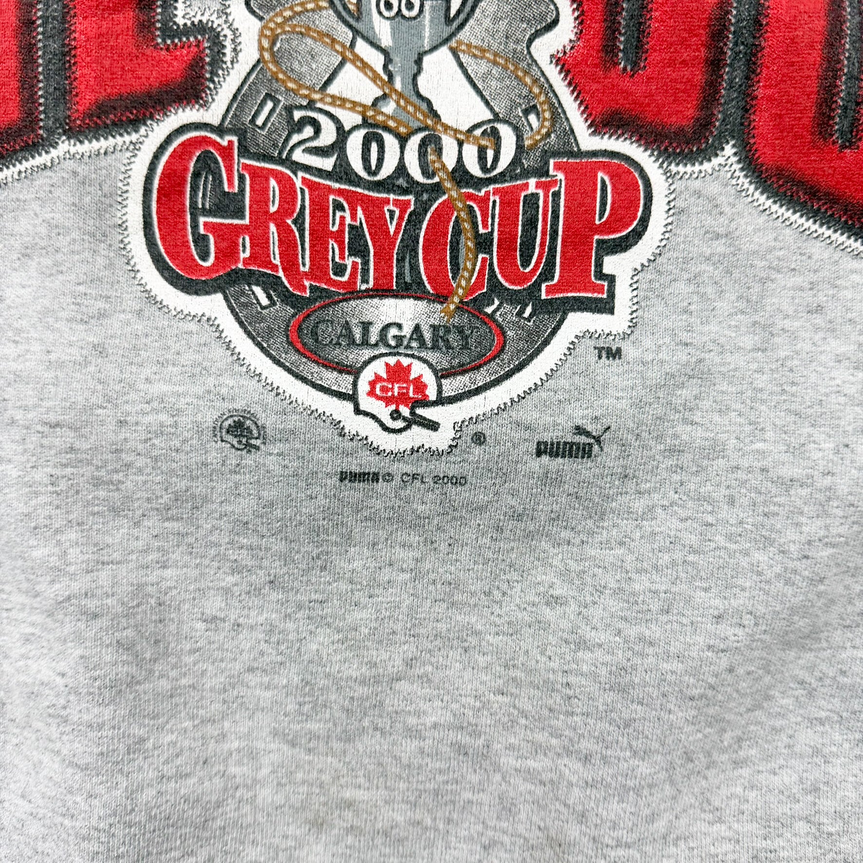 F- Vintage '00 CFL Calgary Grey Cup Puma Graphic Crewneck