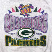 F- Vintage '97 Green Bay Packers Super Bowl 31 Champs NFL Graphic Made In USA Crewneck