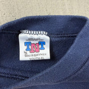 F- Vintage University Of Notre Dame Fightin' Irish Logo & Text Made In USA Crewneck