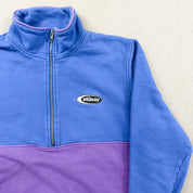 F- Vintage Stussy Embroidered Text Quarter Zip Crewneck