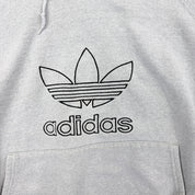 F- Vintage Adidas Embroidered Logo & Text Made In USA Hoodie