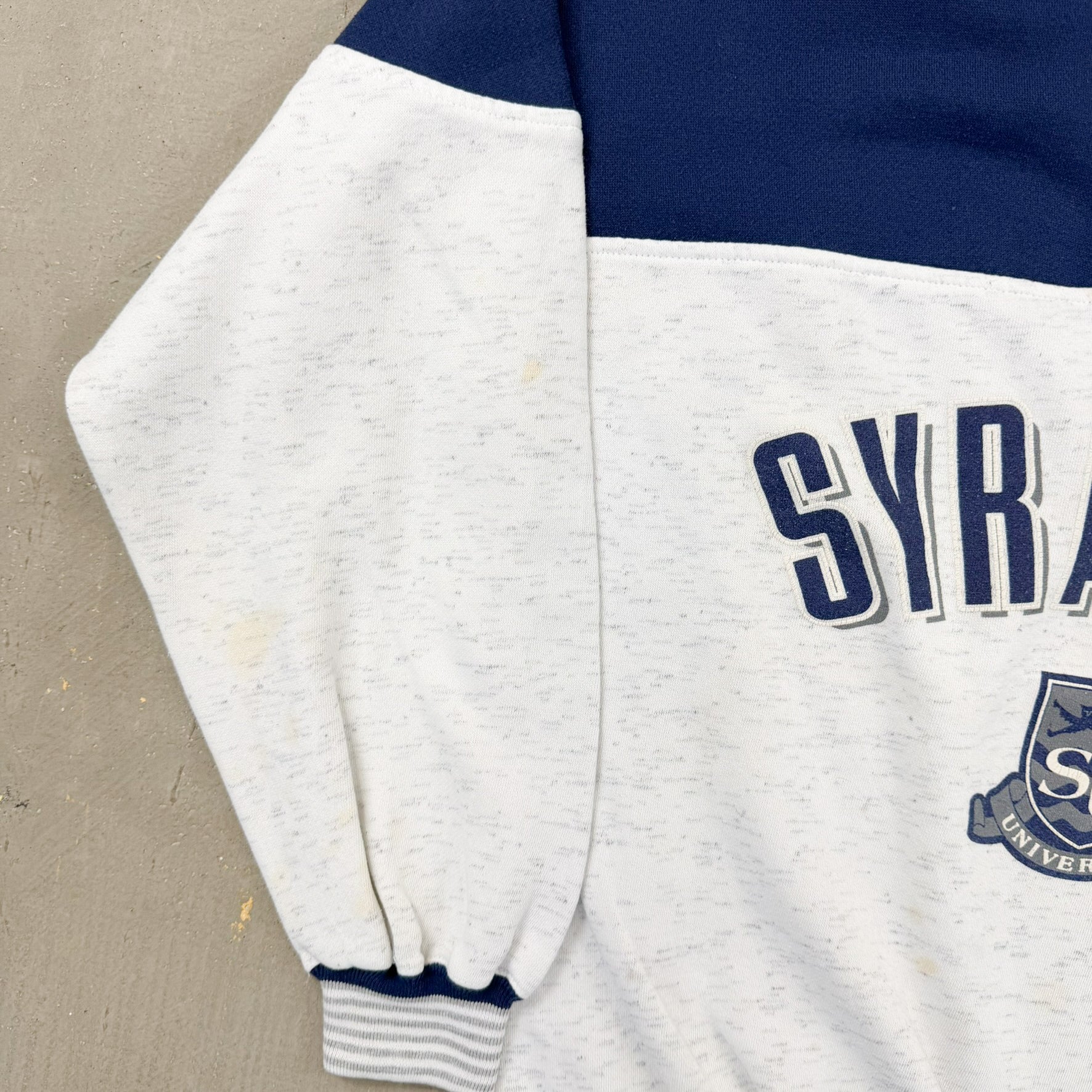 F- Vintage University Of Syracuse Henley Text Crewneck