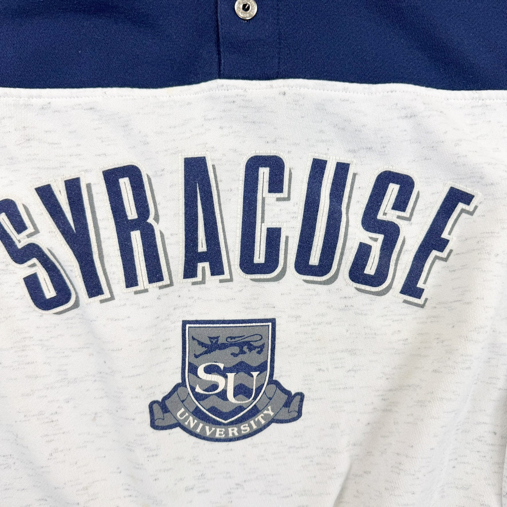 F- Vintage University Of Syracuse Henley Text Crewneck