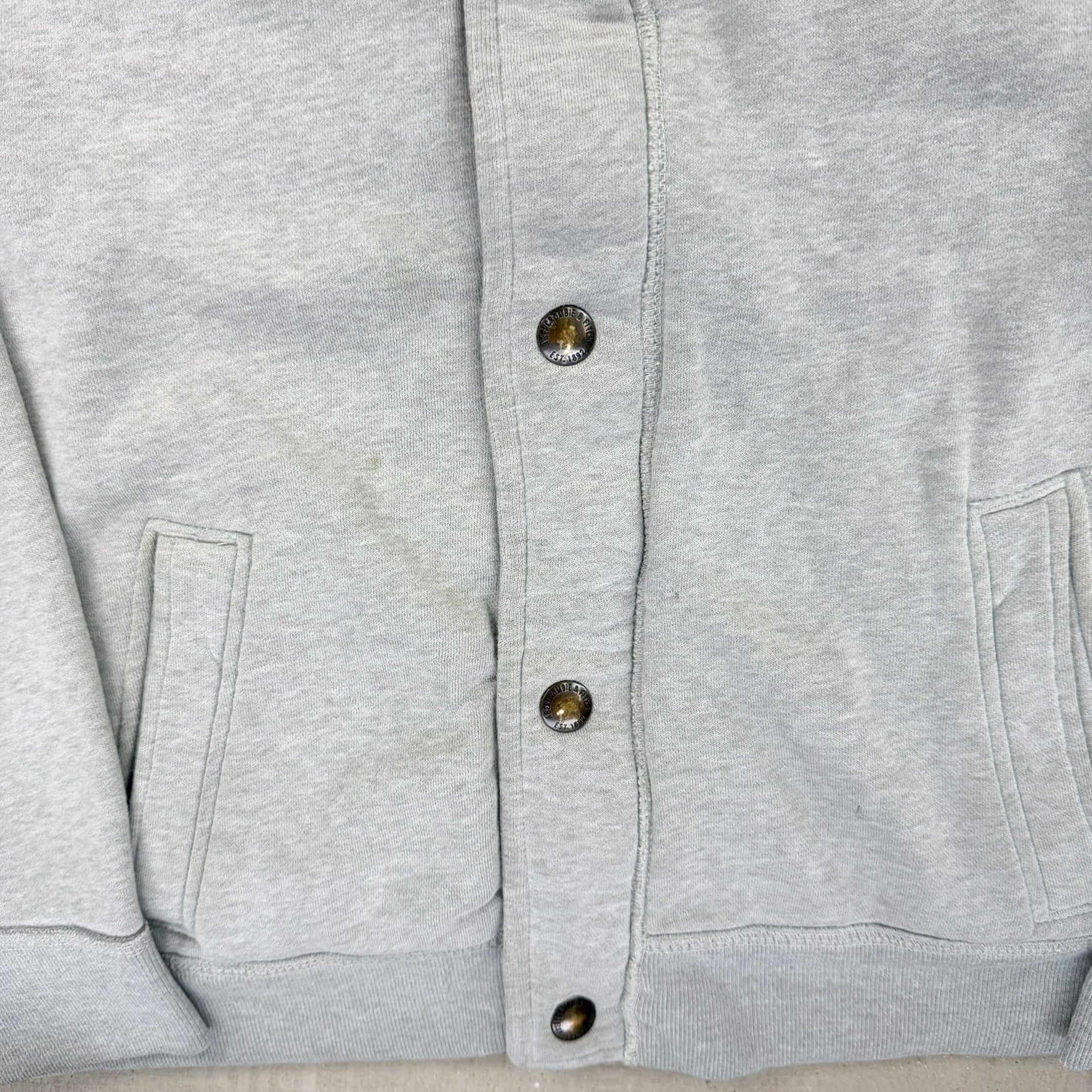 F- Vintage Abercrombie & Fitch Fur Lined Zip Up Sweatshirt Jacket