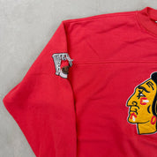 F- Vintage Chicago Blackhawks NHL Lee Embroidered Logo Crewneck