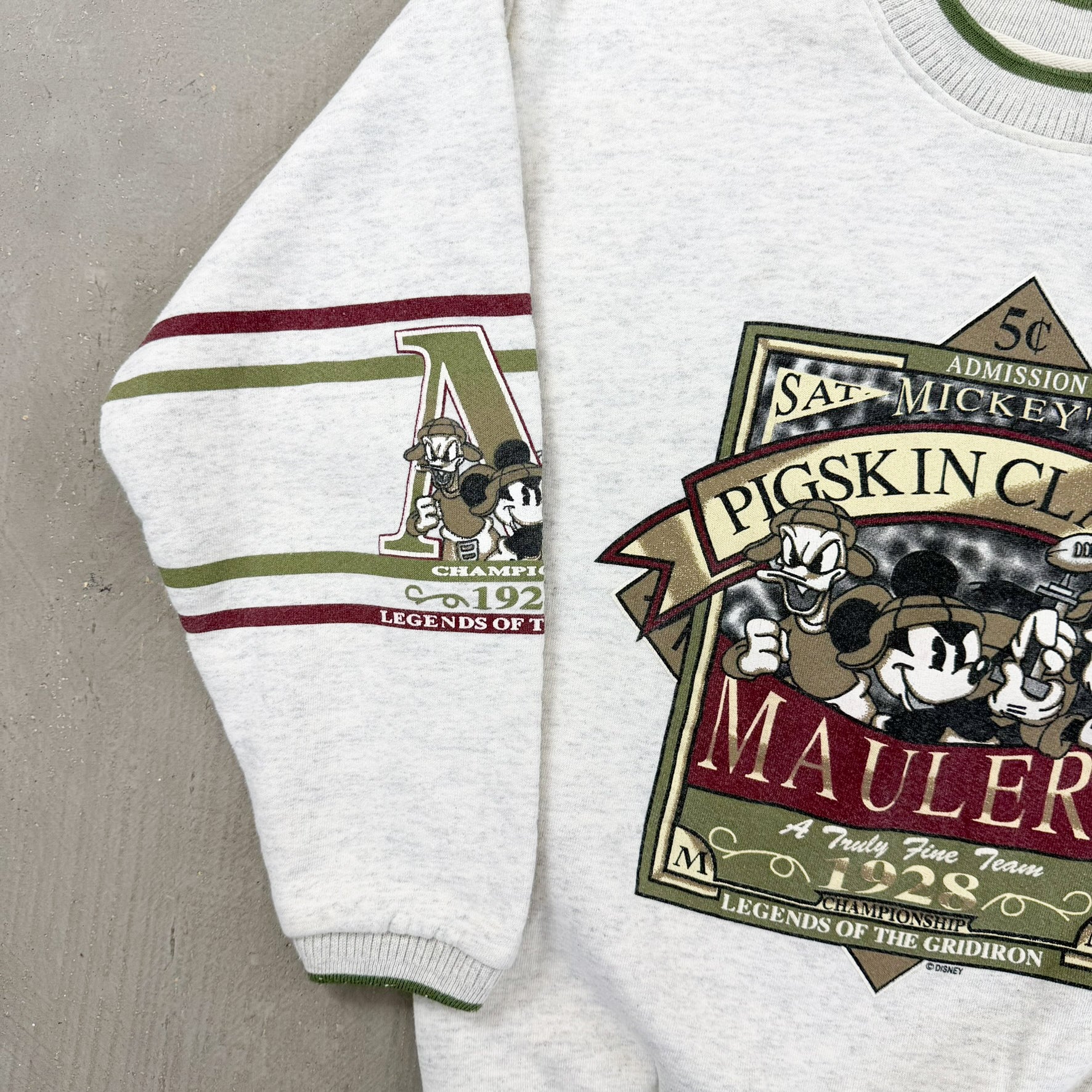 F- Vintage  Disney Pigskin Classic Maulers Characters Graphic Crewneck