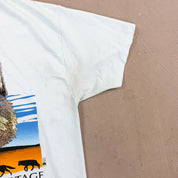 F- Vintage American Heritage Grey Wolf Hanes Heavyweight Single Stitch Tee