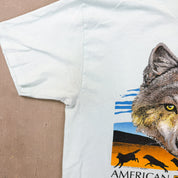 F- Vintage American Heritage Grey Wolf Hanes Heavyweight Single Stitch Tee