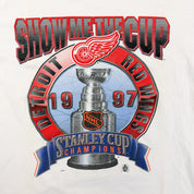 F- Vintage '97 Detroit Red Wings Stanley Cup Champs NHL Starter Graphic Made In USA Tee