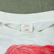 F- Vintage Christmas Dogs Animal Print Graphic Made In USA Tee