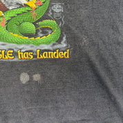 F- Vintage '86 Harley Davidson The Eagle Has Landed Graphic Single Stitch Made In USA Tee