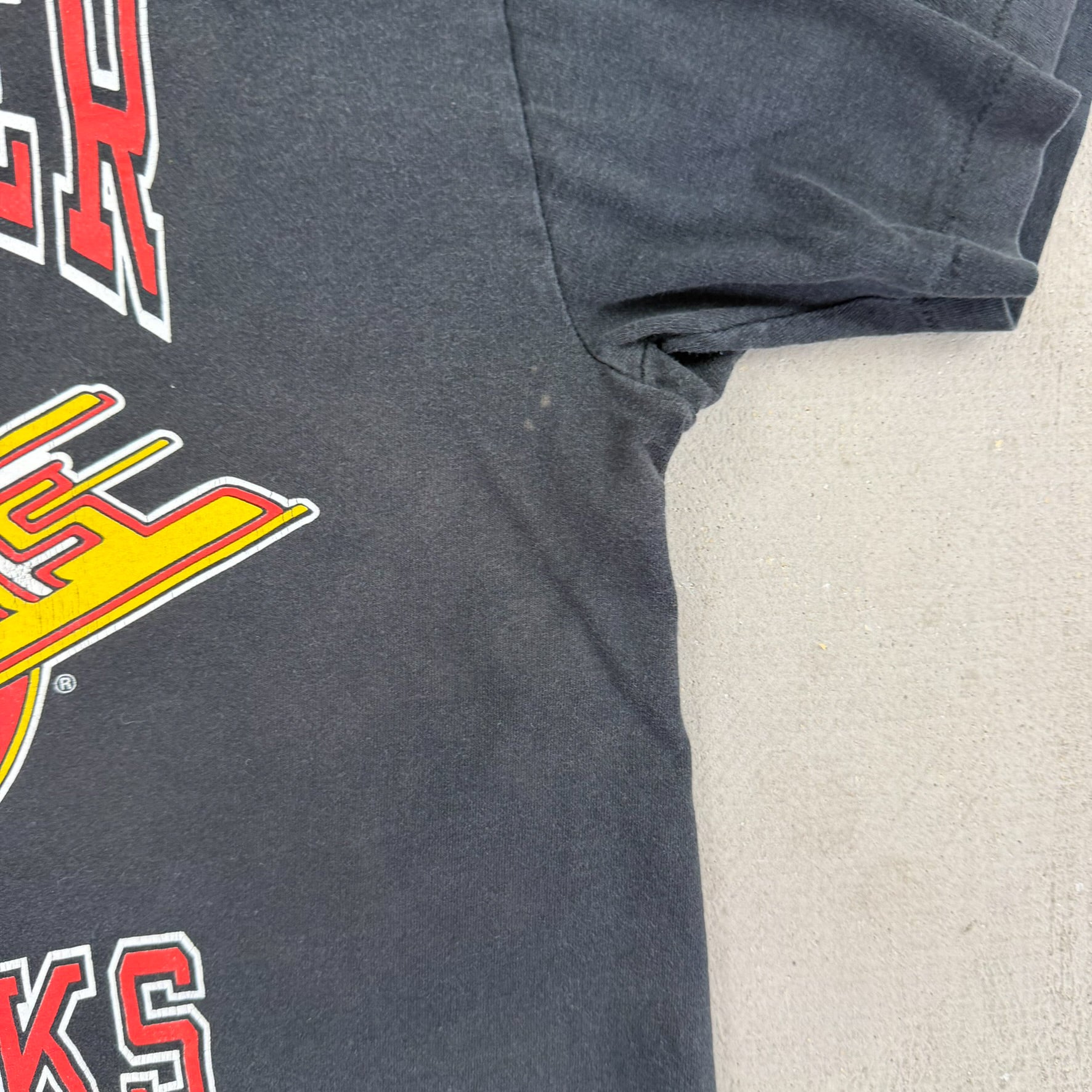 F- Vintage '90 Vancouver Canucks NHL Graphic Hanes Single Stitch Made In USA Tee