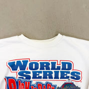 F- Vintage '93 Toronto Blue Jays Back To Back World Series Champs MLB Chalk Line Crewneck