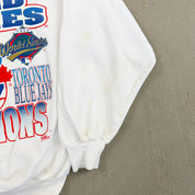 F- Vintage '93 Toronto Blue Jays Back To Back World Series Champs MLB Chalk Line Crewneck