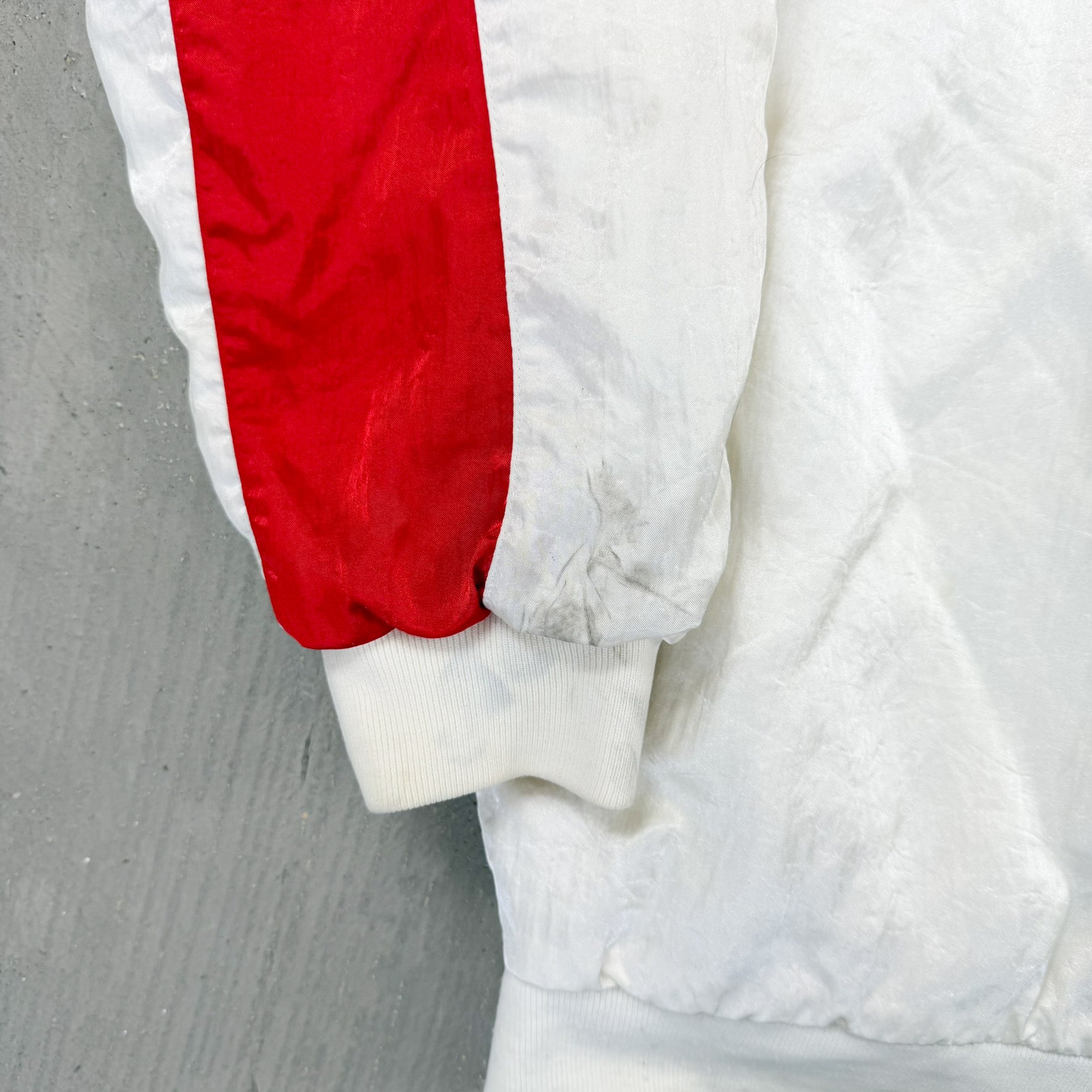 F- Vintage Adidas Button Snap Bomber Jacket