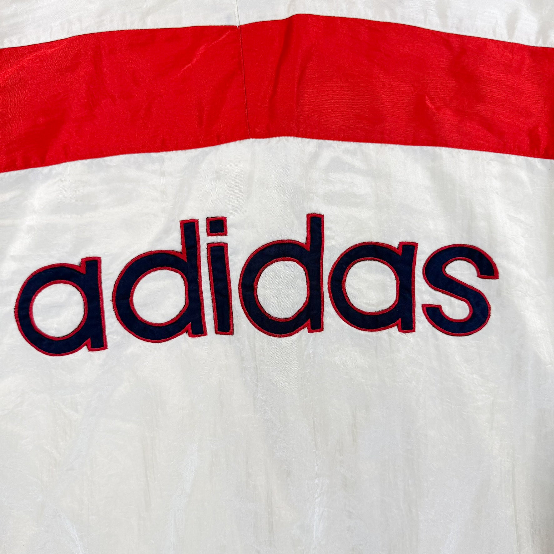 F- Vintage Adidas Button Snap Bomber Jacket