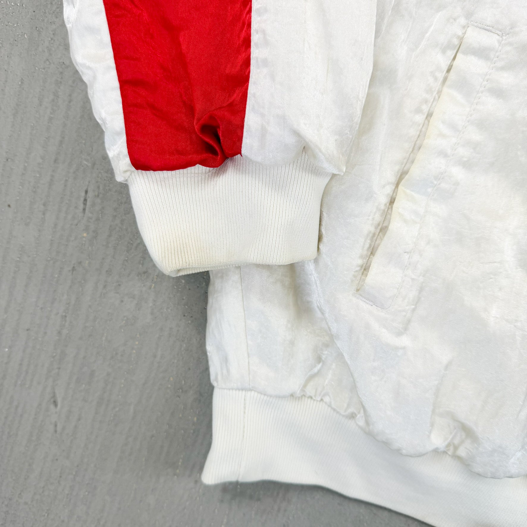 F- Vintage Adidas Button Snap Bomber Jacket