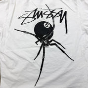 F- Vintage Stussy 8 Ball Spider Graphic Made In USA Tee