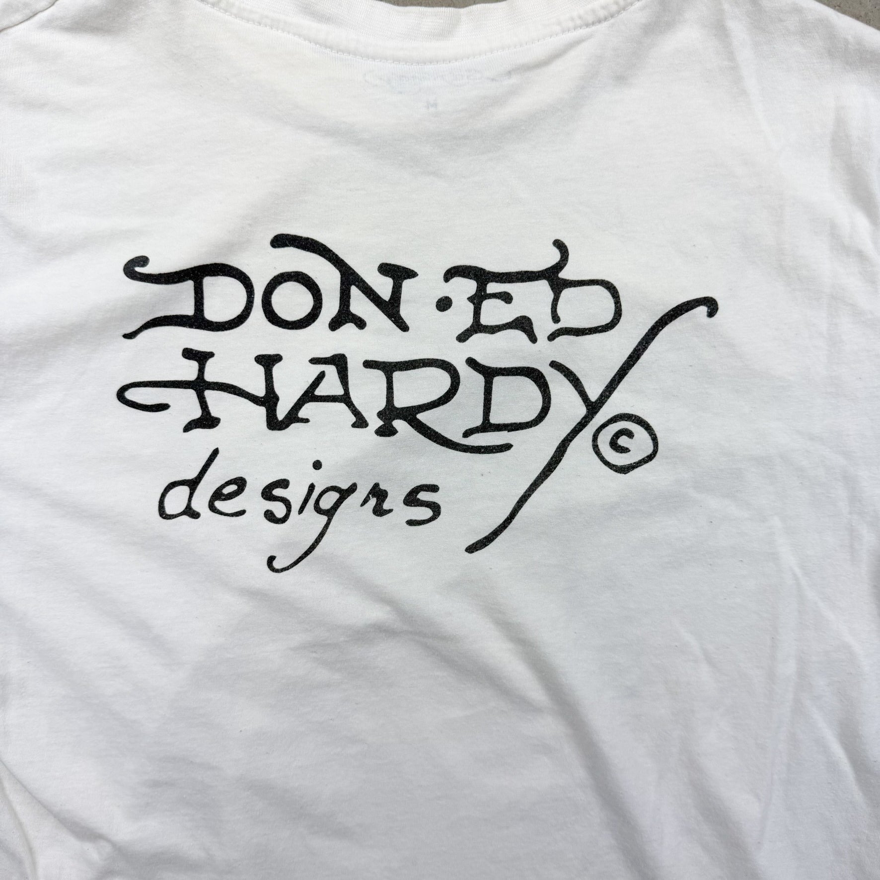 F- Vintage Don Ed Hardy Tiger & Text Graphic Tee