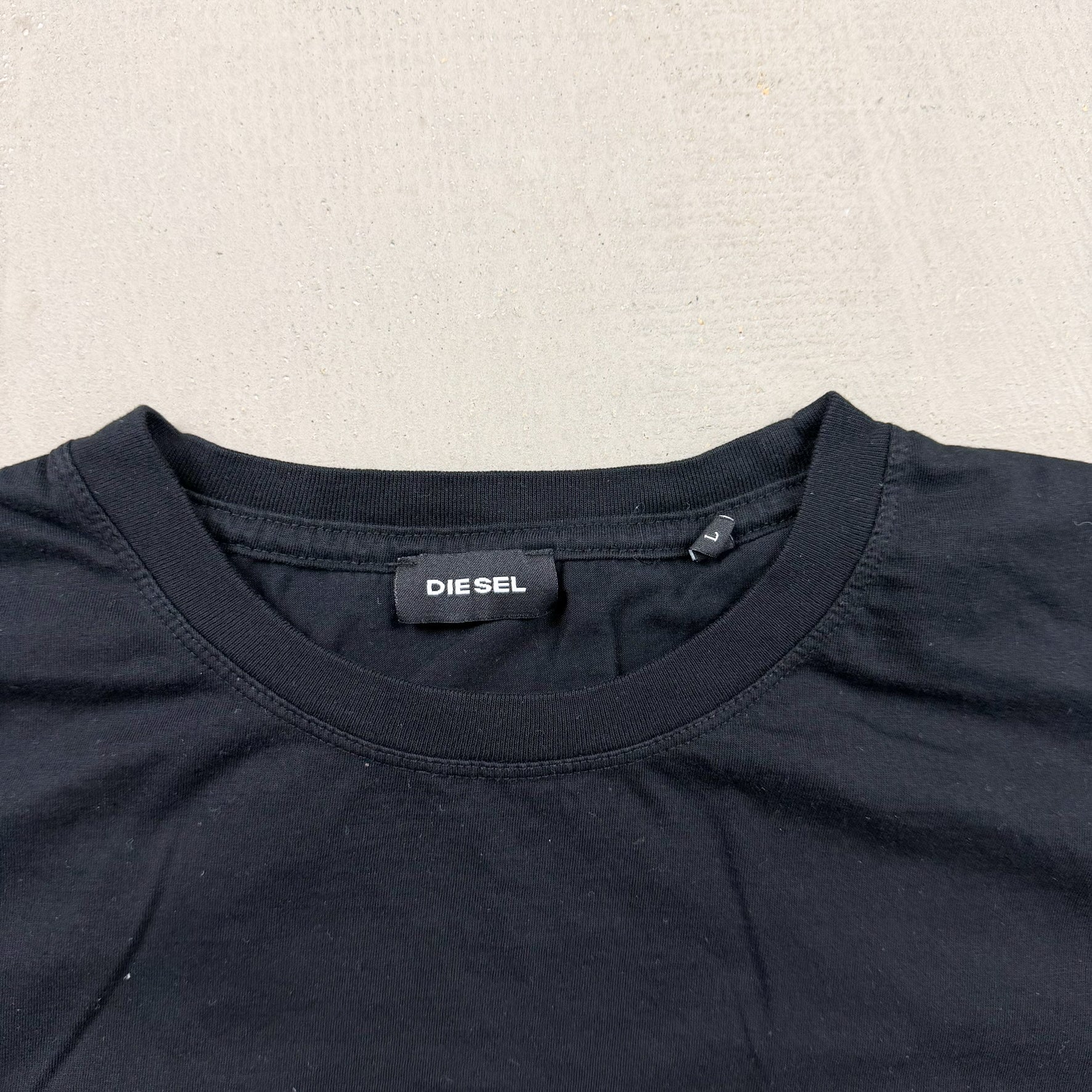 F- Vintage Diesel Text On Fire Graphic Tee
