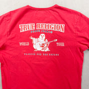 F- Vintage True Religion Logo Text Graphic Tee