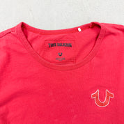 F- Vintage True Religion Logo Text Graphic Tee